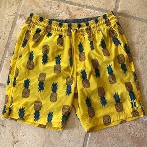 Hurley Volley Swim Trunks Men’s/Boys S Activewear Pineapples Tropical Beach
